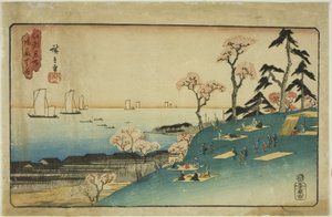 Cherry Blossoms at Goten Hill (Gotenyama no hana), från serien "Famous Places in Edo (Koto meisho)" av Utagawa Hiroshige