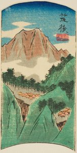 Chikugo, sektion av ark nr. 17 från serien "Utklippta bilder av provinserna (Kunizukushi harimaze zue)" av Utagawa Hiroshige