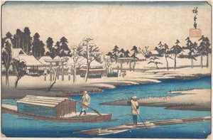 Uppklarnande väder efter snö vid Massaki av Utagawa Hiroshige