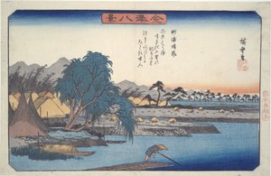 Uppklarnande väder i Susaki, ur serien ”Åtta vyer över Kanazawa” av Utagawa Hiroshige