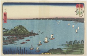 Delta av Abe River vid Yaizu, juli 1858