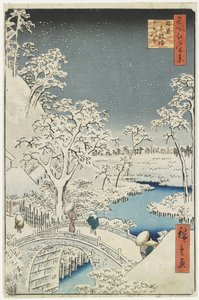 Trumbron och Sunset Hill i Meguro, april 1856
