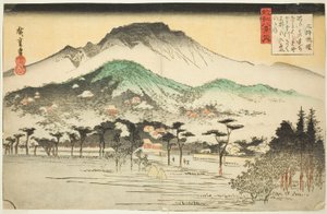 Evening Bell at Mii Temple (Mii bansho), från serien "Eight Views of Omi (Omi hakkei no uchi)" av Utagawa Hiroshige