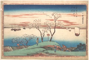 Körsbärsblomning i kvällningen i Gotenyama av Utagawa Hiroshige
