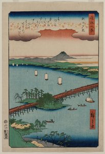 Evening Glow at Seta, från serien Eight Views of Ōmi av Utagawa Hiroshige