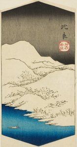 Evening Snow at Hira (Hira bosetsu) - Evening Snow at Hira (Hira bosetsu) av Utagawa Hiroshige