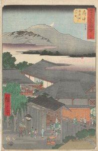 Kända sevärdheter längs de femtiotre stationerna av Utagawa Hiroshige