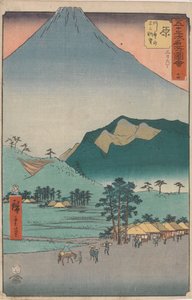 Kända sevärdheter längs de femtiotre stationerna av Utagawa Hiroshige
