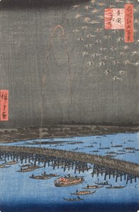 Fyrverkerier i Ryōgoku av Utagawa Hiroshige
