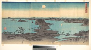 Fullmåne vid Kanazawa, Musashi-provinsen av Utagawa Hiroshige
