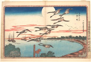 Fullmåne vid Takanawa av Utagawa Hiroshige