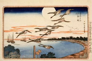 Fullmåne i Takanawa, från berömda platser i östra huvudstaden Edo, ca 1832 (träblock i färg) av Utagawa Hiroshige