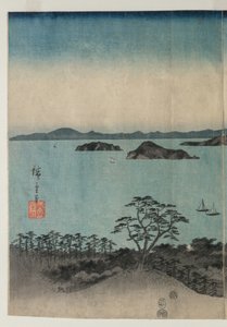 Fullmåne över Kanazawa, Musashi av Utagawa Hiroshige