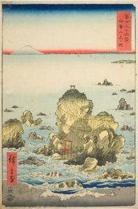 Futami Bay i Ise-provinsen (Ise Futamigaura), från serien "Trettiosex utsikter över berget Fuji (Fuji sanjurokkei)" av Utagawa Hiroshige