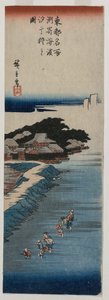 Samla skal vid lågvatten vid Susaki; från serien 100 Views of Famous Places in Edo av Utagawa Hiroshige