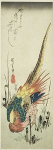 Guldfasan och brackormbunkar av Utagawa Hiroshige