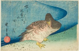 Gås på flodstranden av Utagawa Hiroshige