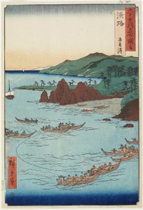 Goshiki-stranden (femfärgad), Awaji-provinsen, september 1855