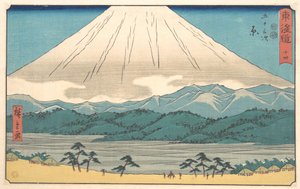 Hara, nummer 14, ur serien Tōkaidōvägens femtiotre stationer (Tōkaidō gojūsan tsugi), även känd som Tōkaidō i kansliskrift (Reisho Tōkaidō) av Utagawa Hiroshige