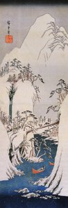 Hiroshige, En snöig ravin av Utagawa Hiroshige