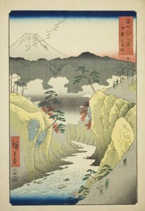 Inume Pass i Kai-provinsen (Kai Inume toge), från serien "Trettiosex utsikter över berget Fuji (Fuji sanjurokkei)" av Utagawa Hiroshige