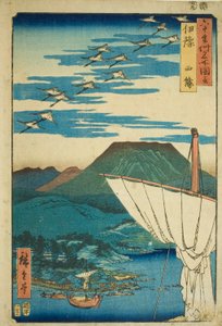 Iyo Producent: Saijo (Iyo, Saijo), från serien Meisho Zue)” av Utagawa Hiroshige