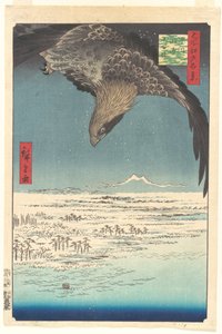”Jūmantsubo-slätten vid Fukagawa Susaki”, ur serien Hundra berömda vyer över Edo av Utagawa Hiroshige