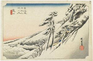 Kameyama--Klart väder efter snö, ca 1833