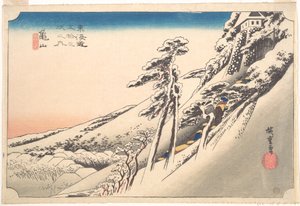 Kameyama, uppklarnande efter snö av Utagawa Hiroshige