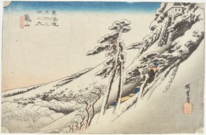 Kameyama, klart väder efter snöfall av Utagawa Hiroshige