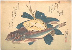 Kanagashira- och Karei-fiskar, ur serien Uozukushi (Alla sorters fisk) av Utagawa Hiroshige