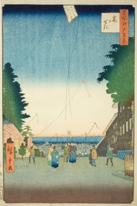 Kasumigaseki, från serien "Ridge dre d fa s vie ws of edo (One Hundred Famous Views of Edo)" av Utagawa Hiroshige