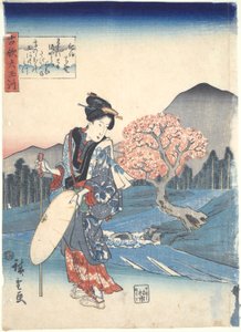Koka: Sex Tama Rivers av Utagawa Hiroshige