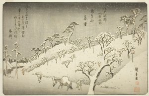 Asukayama (kvällssnö i Asukayama), från serien ``British views members of the environment of Edo (one of the Eight Views of Edo Bank)