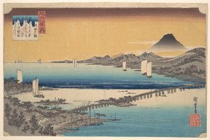Setas långa bro av Utagawa Hiroshige