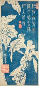 Loquat och fågel av Utagawa Hiroshige