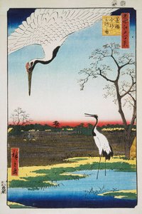 Mikawa Island, Kanasugi och Minowa Hundra berömda utsikter över Edo, 1856-1 av Utagawa Hiroshige
