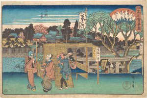 Utsikt över Mimeguri (Toyoha-ya) av Utagawa Hiroshige