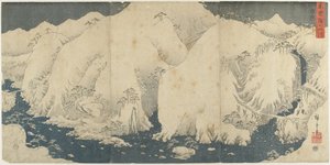 Berg och flod vid Kiso Pass, augusti 1857