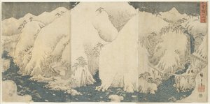 Berg och flod vid Kiso Pass, augusti 1857