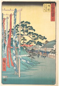 Narumi, berömd Arimatsu Shibori-butik av Utagawa Hiroshige