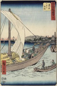 No.43 Ferry Boat vid Shichiri Beach, Kuwana, juli 1855