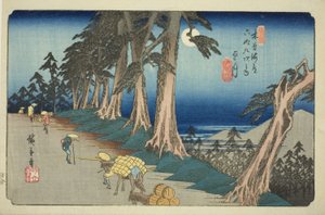 av. 26: Mochizuki, från serien "shi x ty ne s ta on s of te kisokaid" av Utagawa Hiroshige