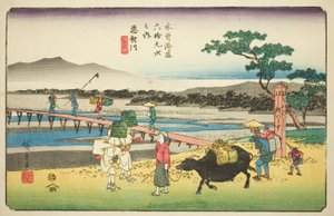 av. 66: Echikawa, från serien "Shi xty-nine S taion of te kisokaido" av Utagawa Hiroshige