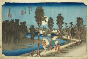 Numazu—Dusk (Numazu—tasogare zu), från serien The Fifty-Three Stations of the Tōkaidō Road (Tōkaidō gojūsan tsugi no uchi) av Utagawa Hiroshige