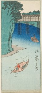 Ochanomizu, avsnitt av ett ark från serien "Utklippta bilder av kända platser i Edo (Edo meisho harimaze zue)" av Utagawa Hiroshige