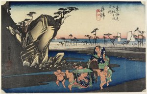 Okitsu River vid Okitsu, ca. 1833