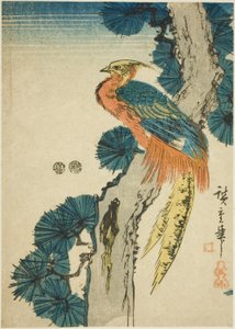 Fasan och tall av Utagawa Hiroshige