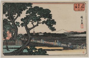 Bild på Matsuchiyama, från serien Famous Places in the Eastern Capital av Utagawa Hiroshige