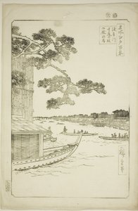 Pine f Sutto s Plan d Umaya, Asakusa River (Asakusa River försvar tallhästar och svält), Hundra vyer av Edo)" av Utagawa Hiroshige